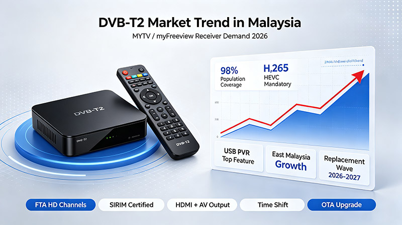 マレーシアのDVB-T2市場動向（2026年 myFreeview / MYTV）